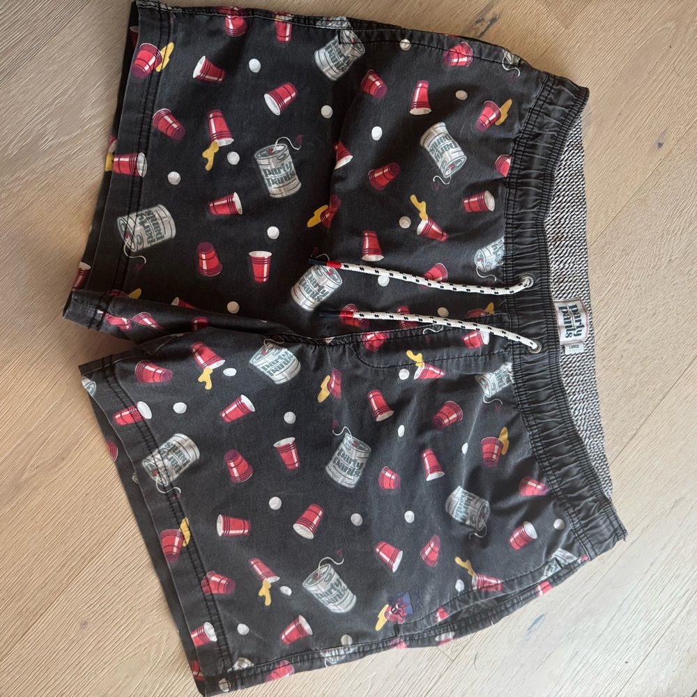 Party Pants Board Shorts Red Cup Motif